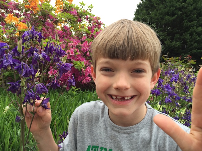 Joseph with flowers Salem College