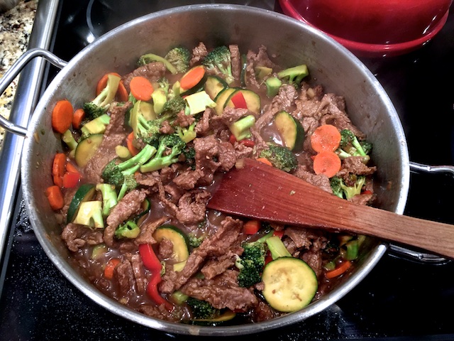 Wild Tree Mongolian Beef Stir Fry. I added lots of veggies, cause we're just like that here!